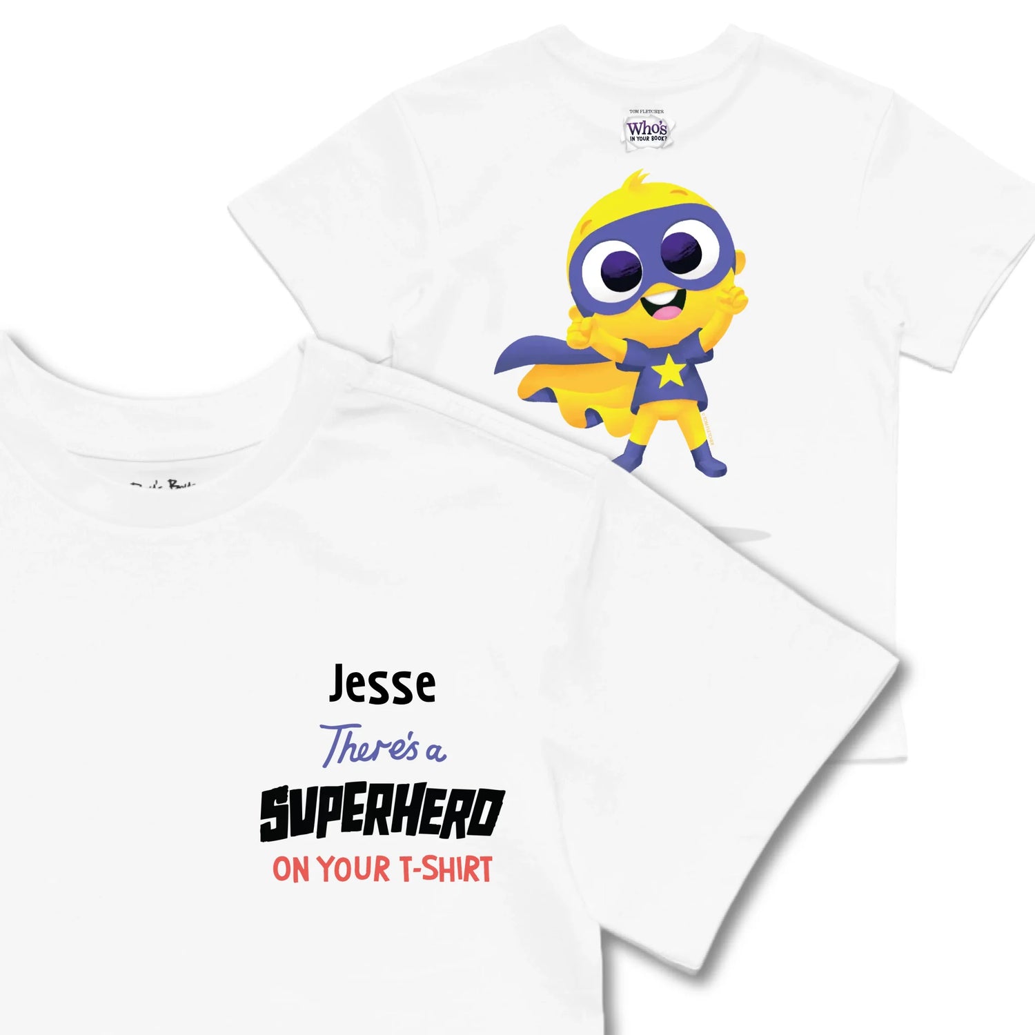Kids TSHIRT Main Image Front and Back_White frontback back view