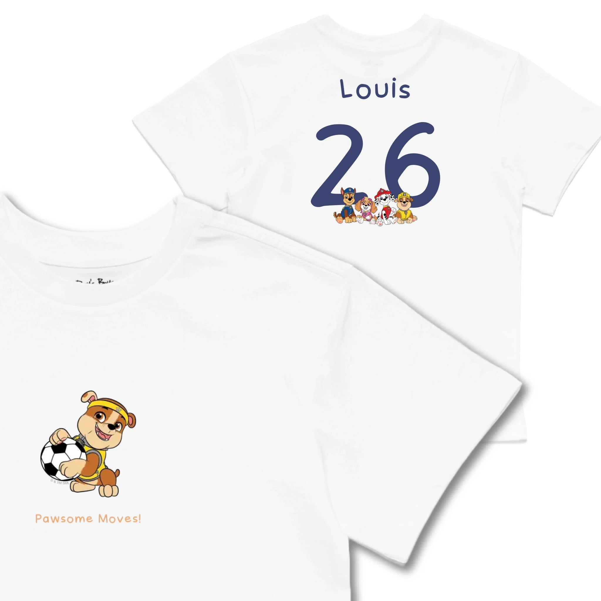 Kids TSHIRT Main Image Front and Back_White frontback back view