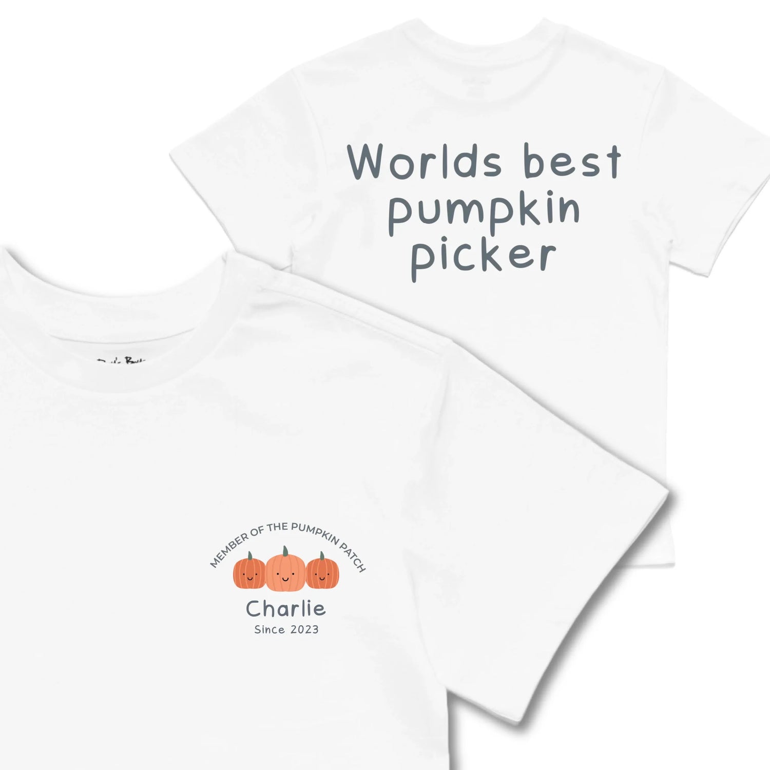 Kids TSHIRT Main Image Front and Back_White frontback back view