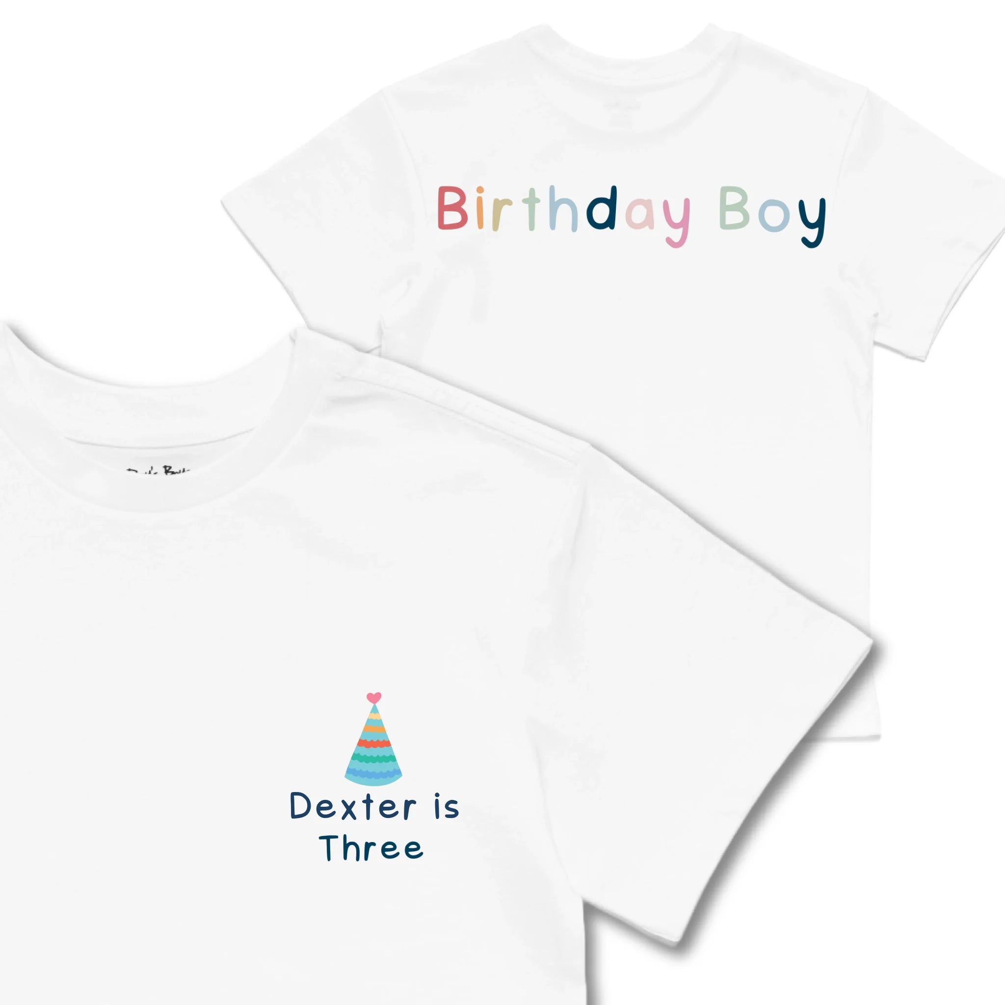 Kids TSHIRT Main Image Front and Back_White frontback back view