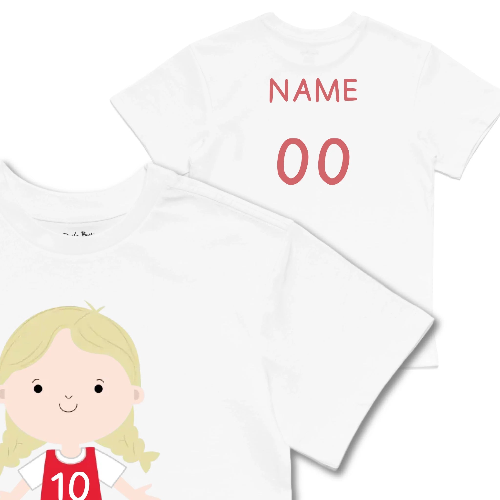 Kids TSHIRT Main Image Front and Back_White frontback back view