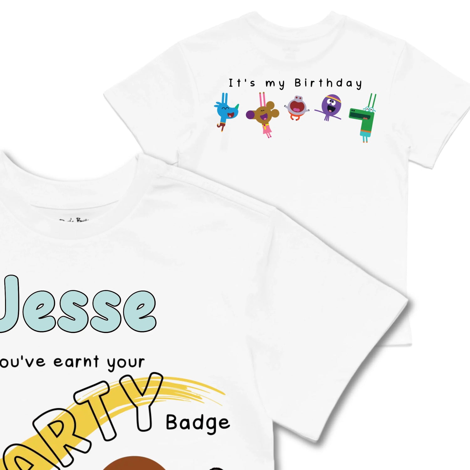 Kids TSHIRT Main Image Front and Back_White frontback back view