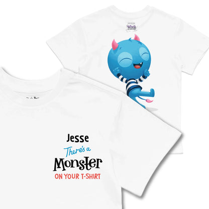 Kids TSHIRT Main Image Front and Back_White frontback back view