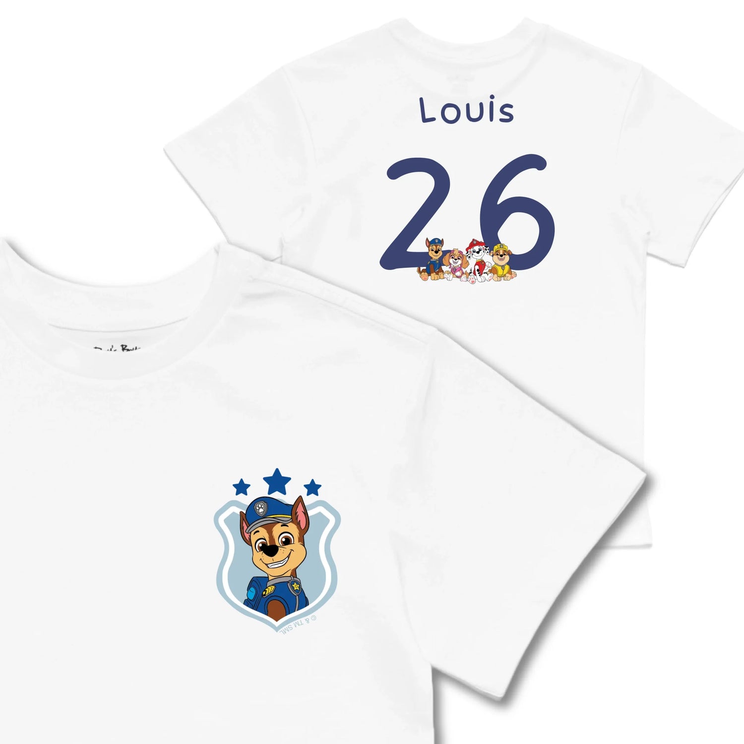 Kids TSHIRT Main Image Front and Back_White frontback back view