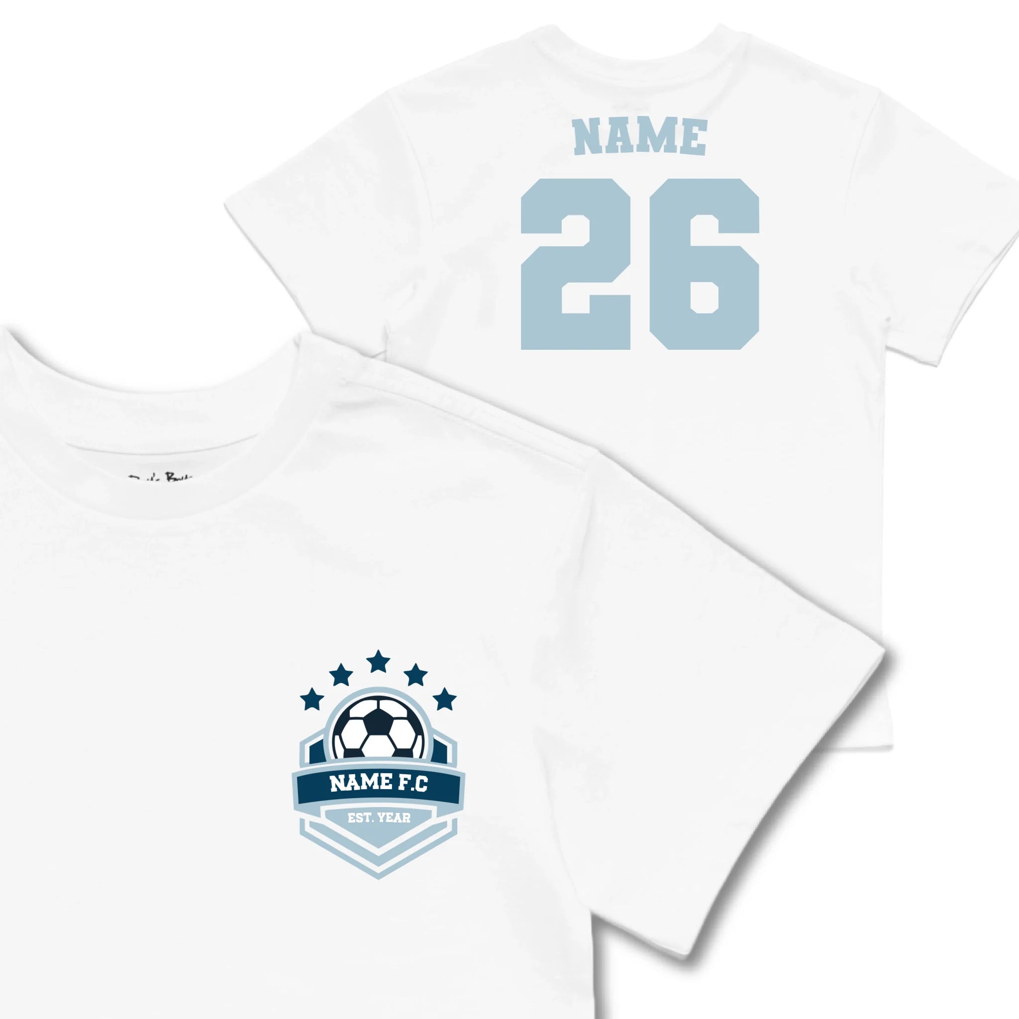 Kids TSHIRT Main Image Front and Back_White frontback back view
