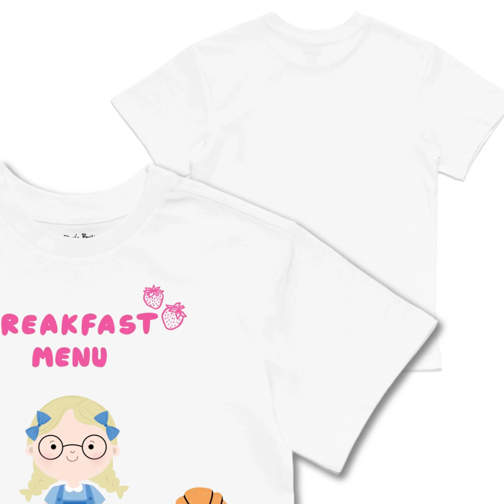 Kids TSHIRT Main Image Front and Back_White frontback back view