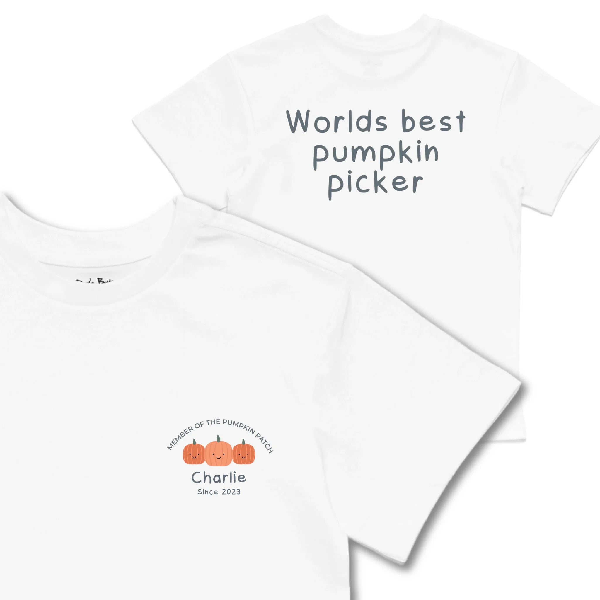 Kids TSHIRT Main Image Front and Back_White frontback back view