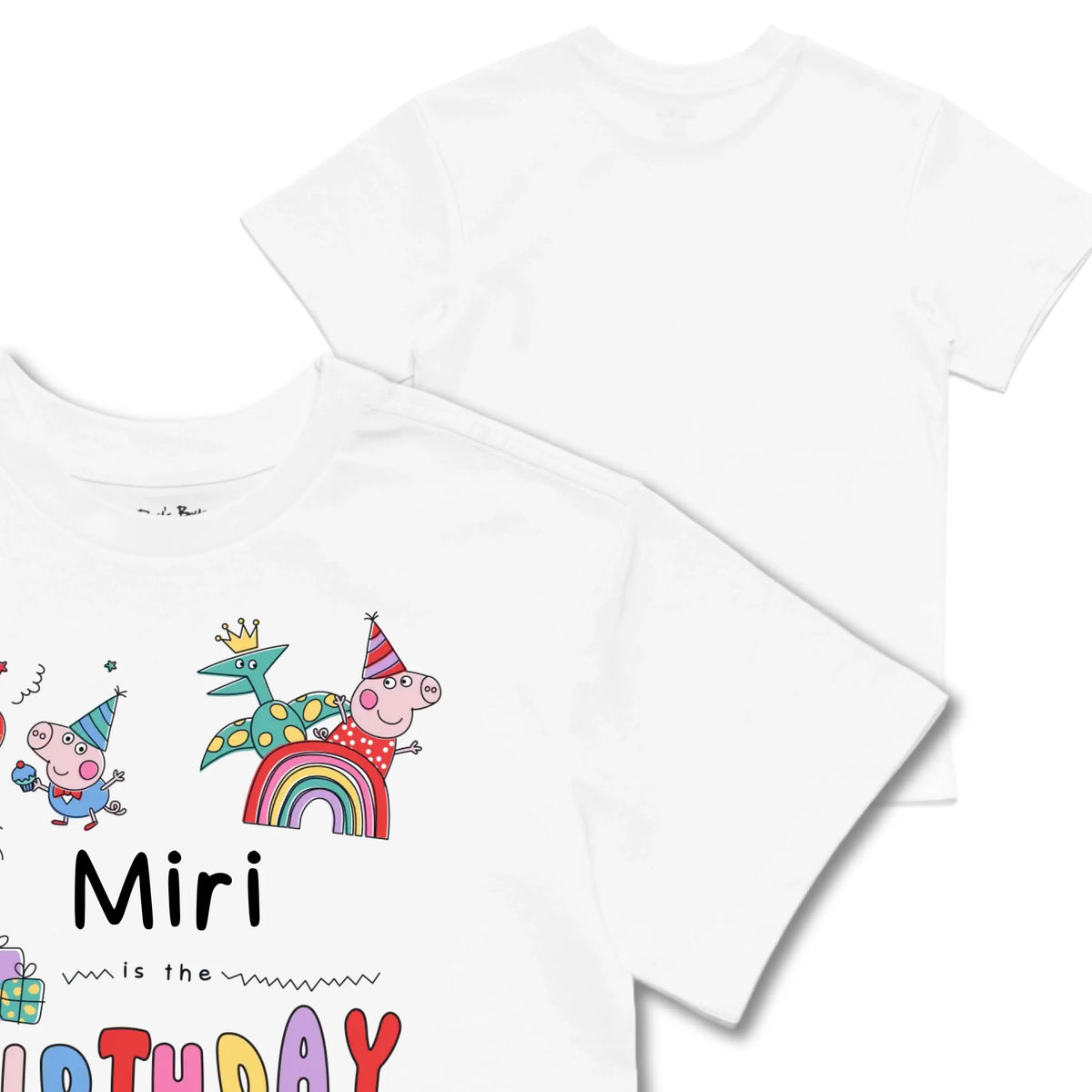 Kids TSHIRT Main Image Front and Back_White frontback back view