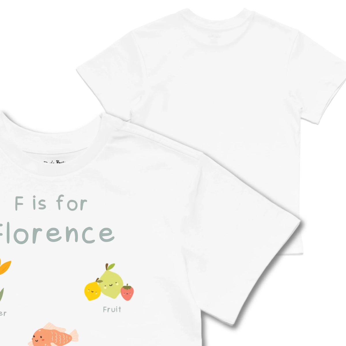 Kids TSHIRT Main Image Front and Back_White frontback back view