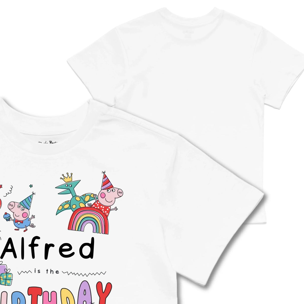 Kids TSHIRT Main Image Front and Back_White frontback back view