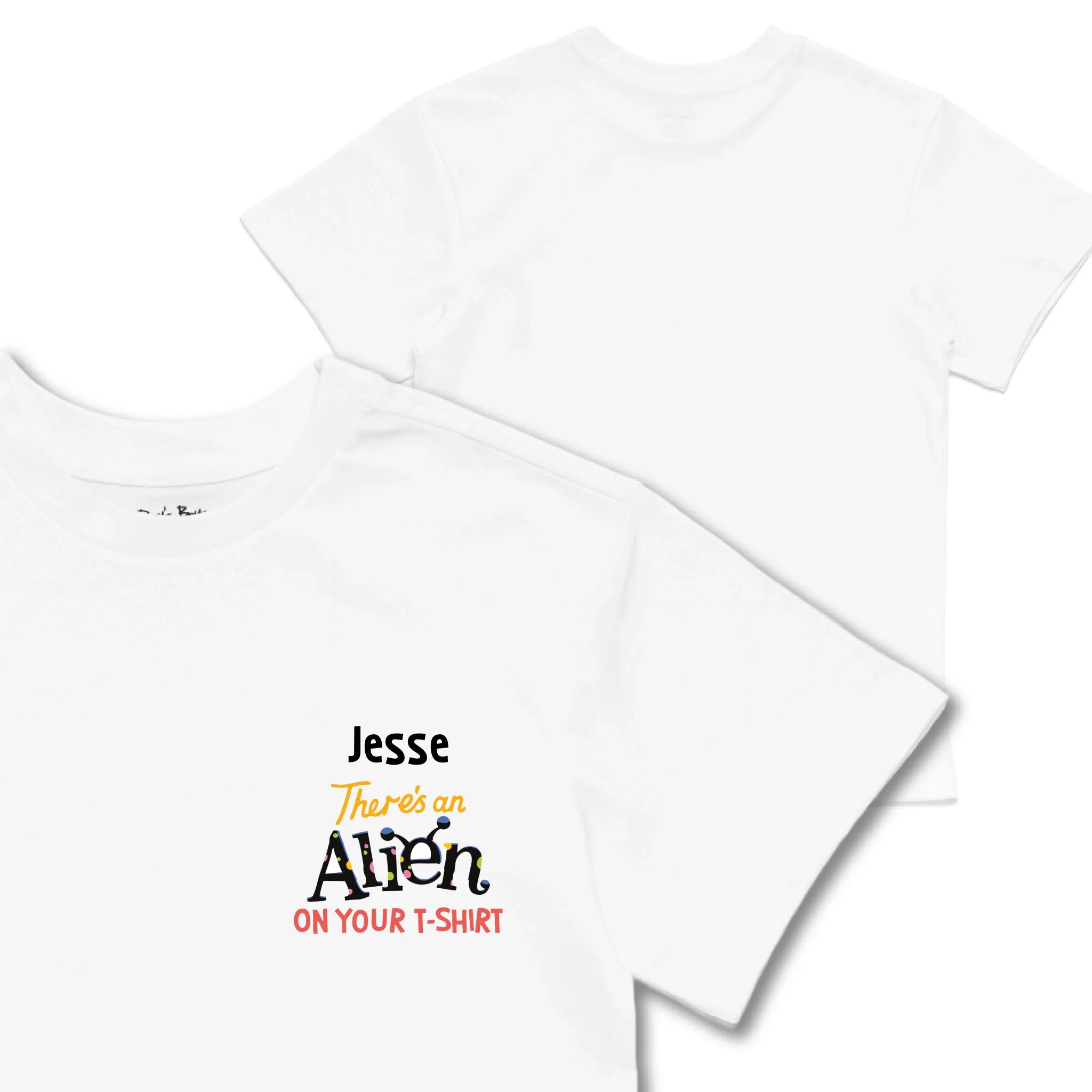 Kids TSHIRT Main Image Front and Back_White frontback back view