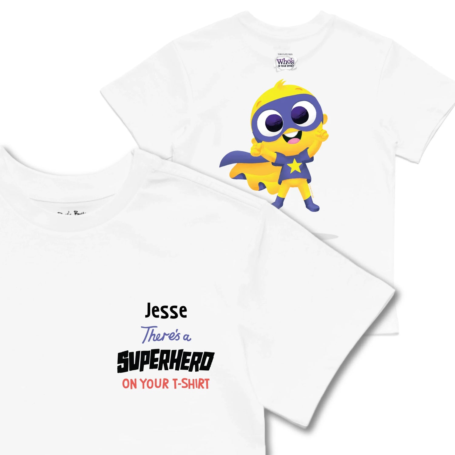 Kids TSHIRT Main Image Front and Back_White frontback back view