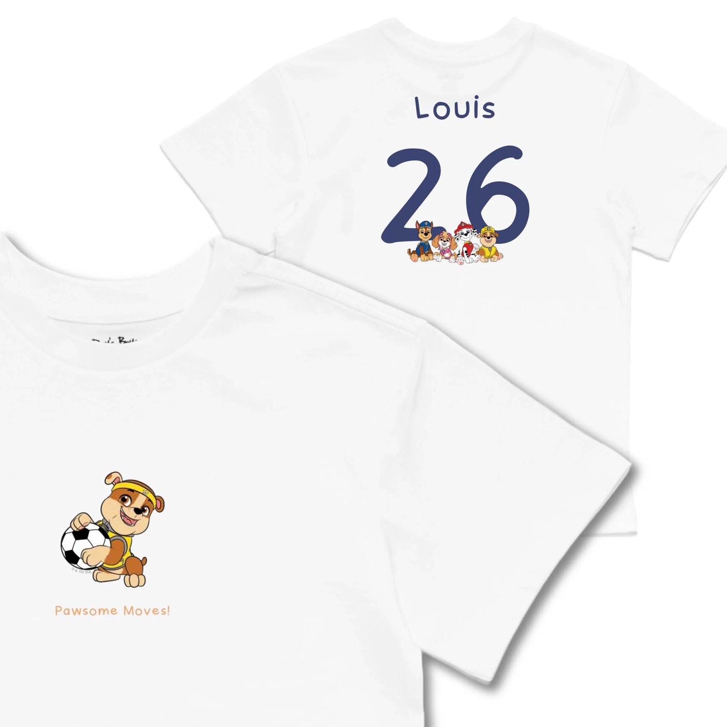 Kids TSHIRT Main Image Front and Back_White frontback back view