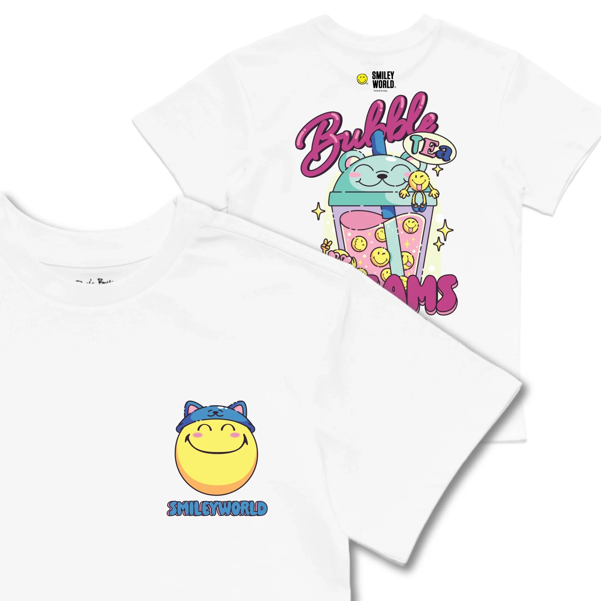 Kids TSHIRT Main Image Front and Back_White frontback back view