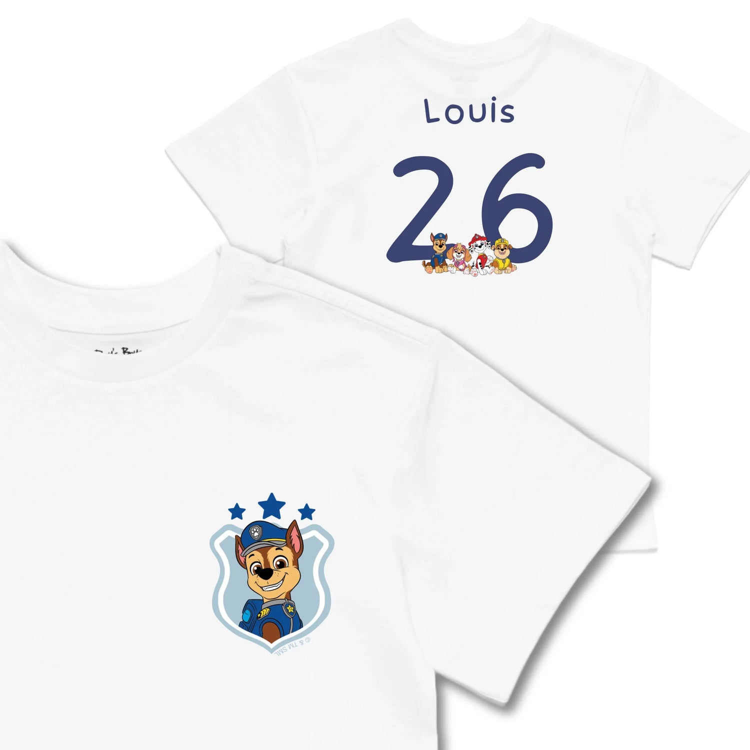 Kids TSHIRT Main Image Front and Back_White frontback back view
