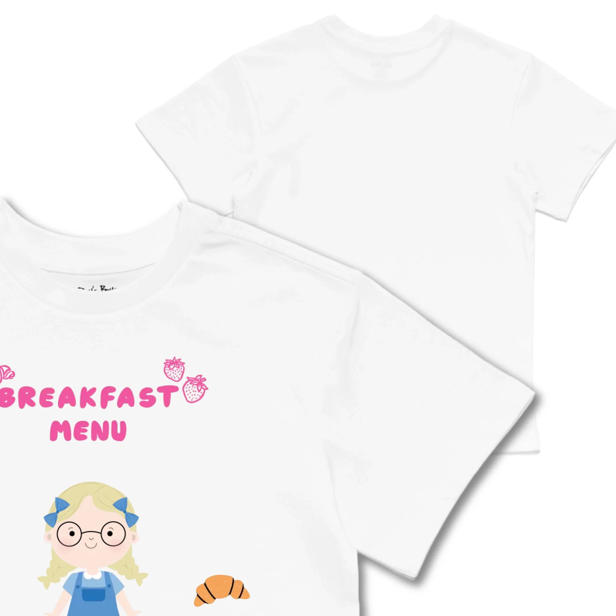 Kids TSHIRT Main Image Front and Back_White frontback back view