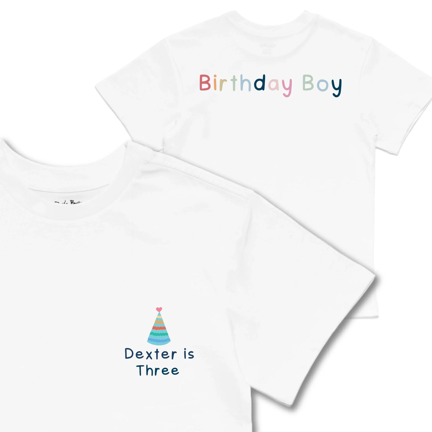 Kids TSHIRT Main Image Front and Back_White frontback back view