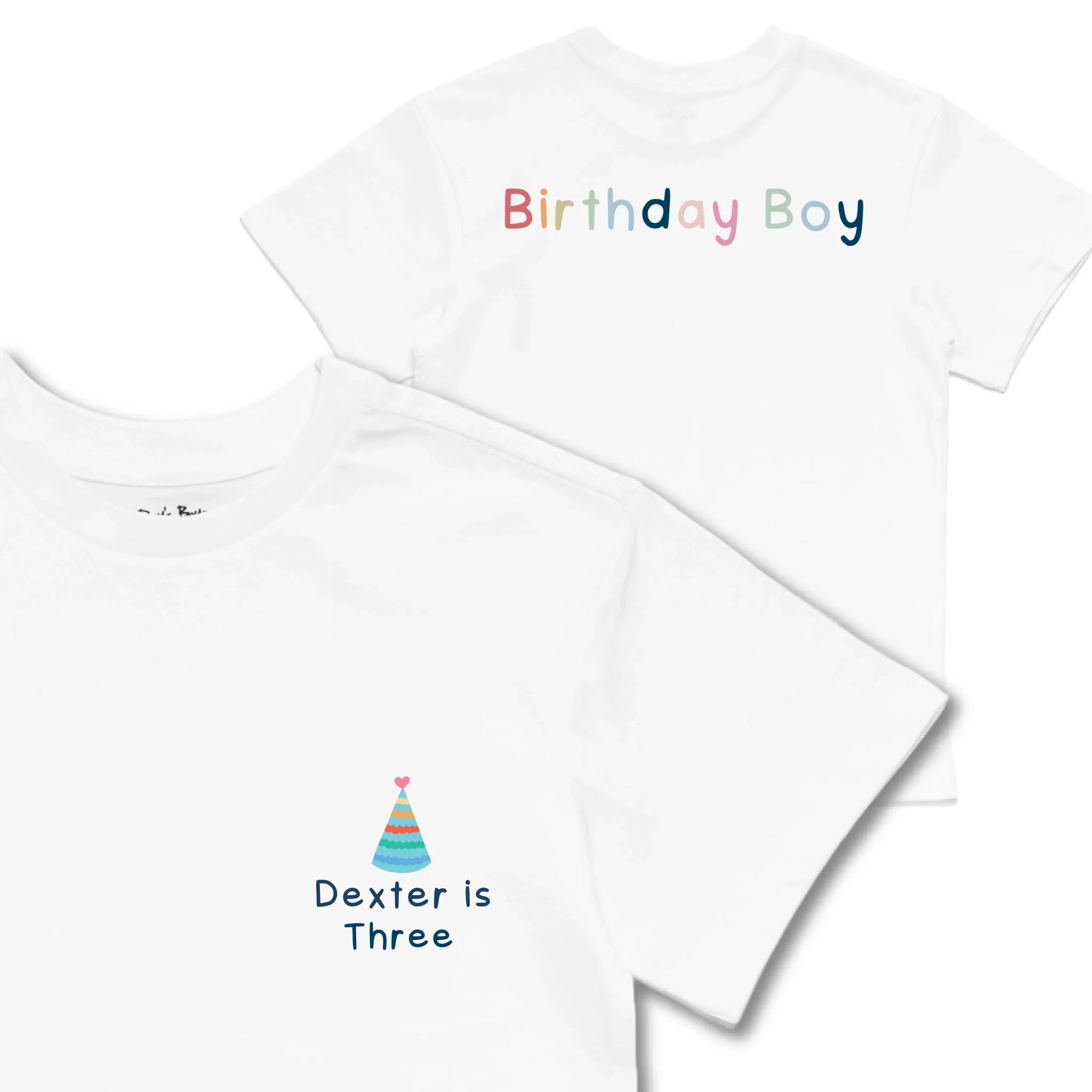 Kids TSHIRT Main Image Front and Back_White frontback back view