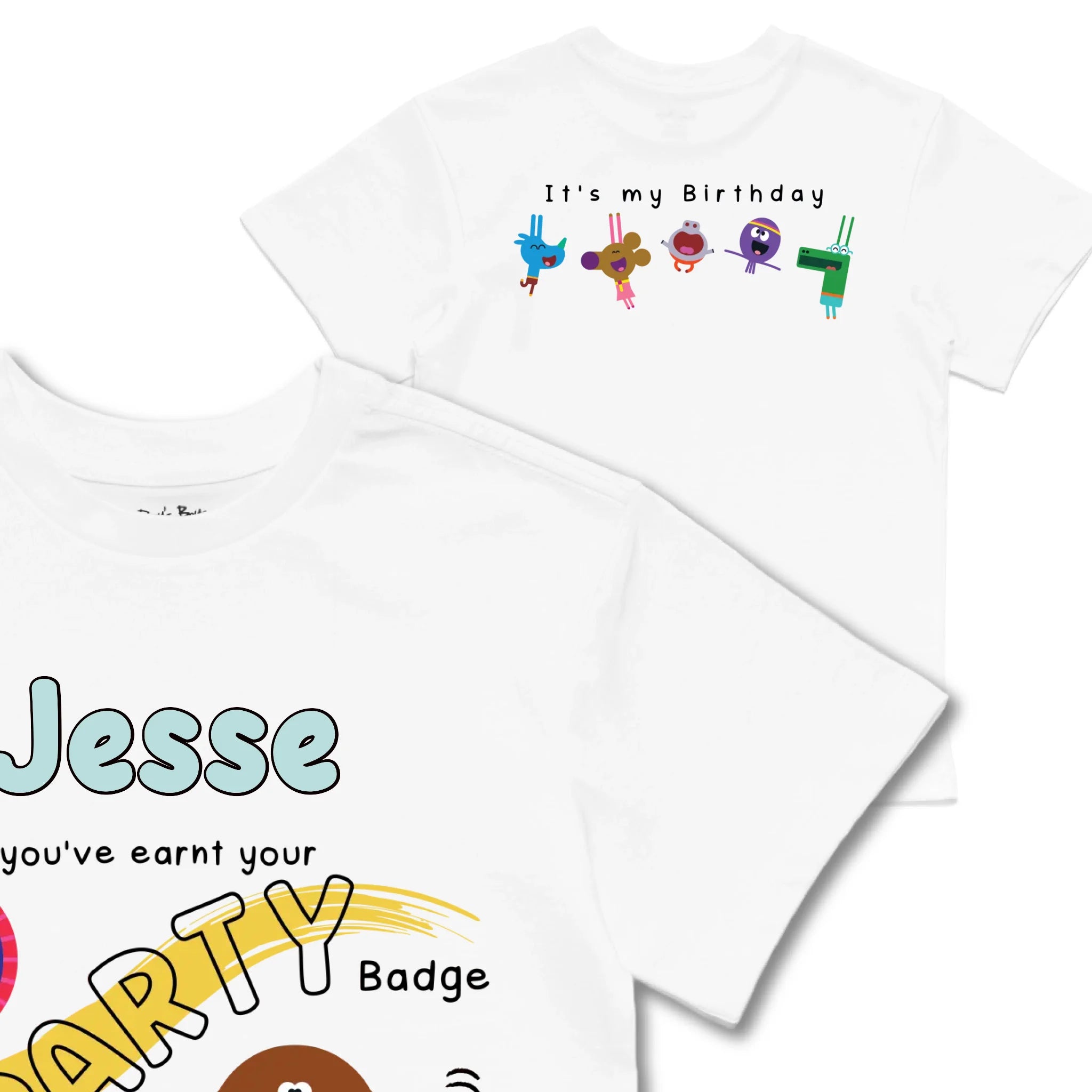 Kids TSHIRT Main Image Front and Back_White frontback back view