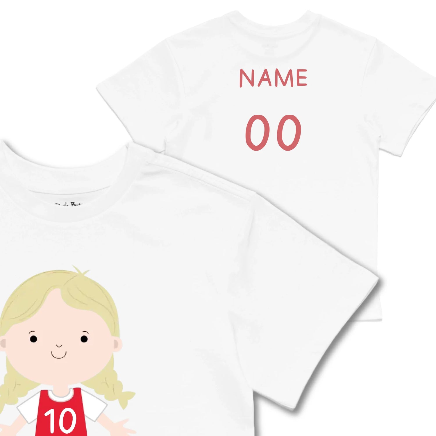 Kids TSHIRT Main Image Front and Back_White frontback back view