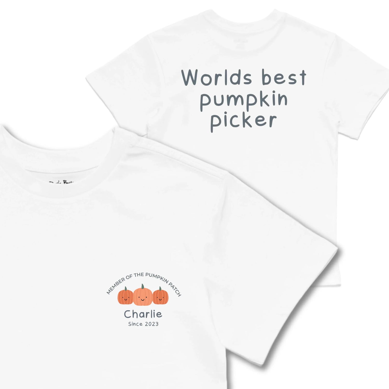 Kids TSHIRT Main Image Front and Back_White frontback back view