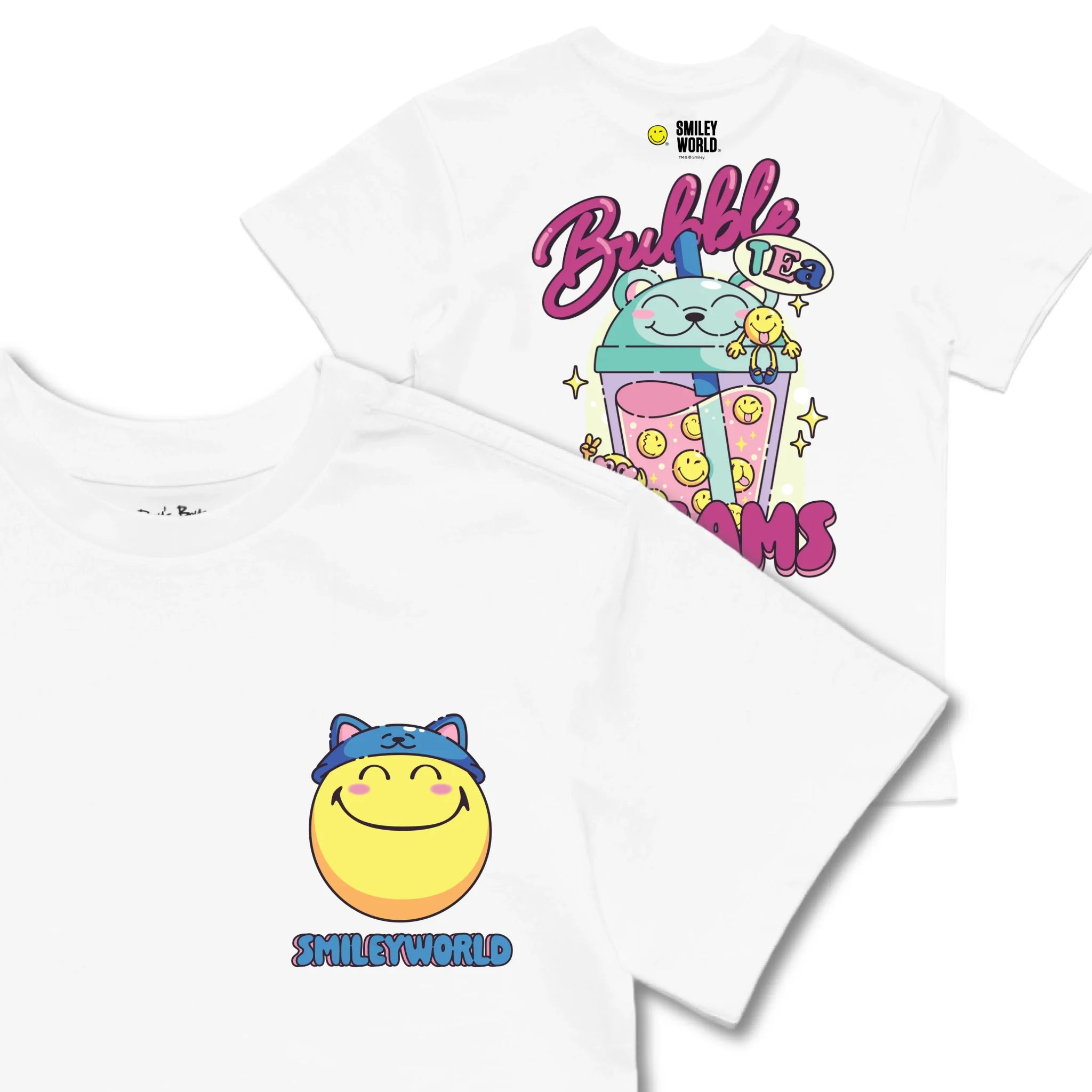 Kids TSHIRT Main Image Front and Back_White frontback back view