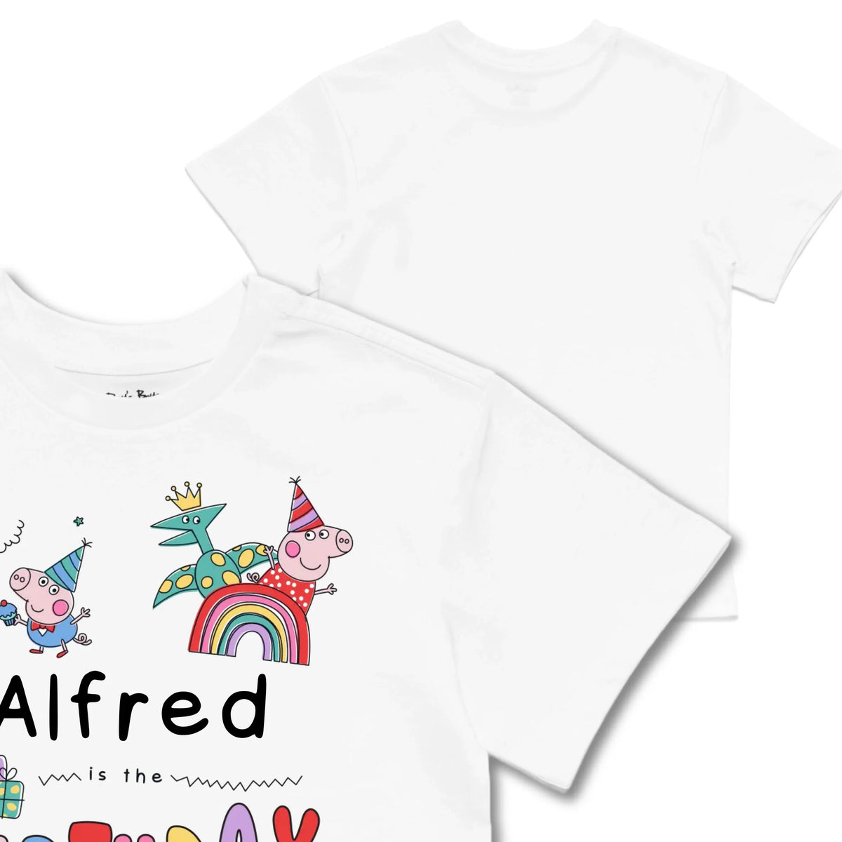 Kids TSHIRT Main Image Front and Back_White frontback back view