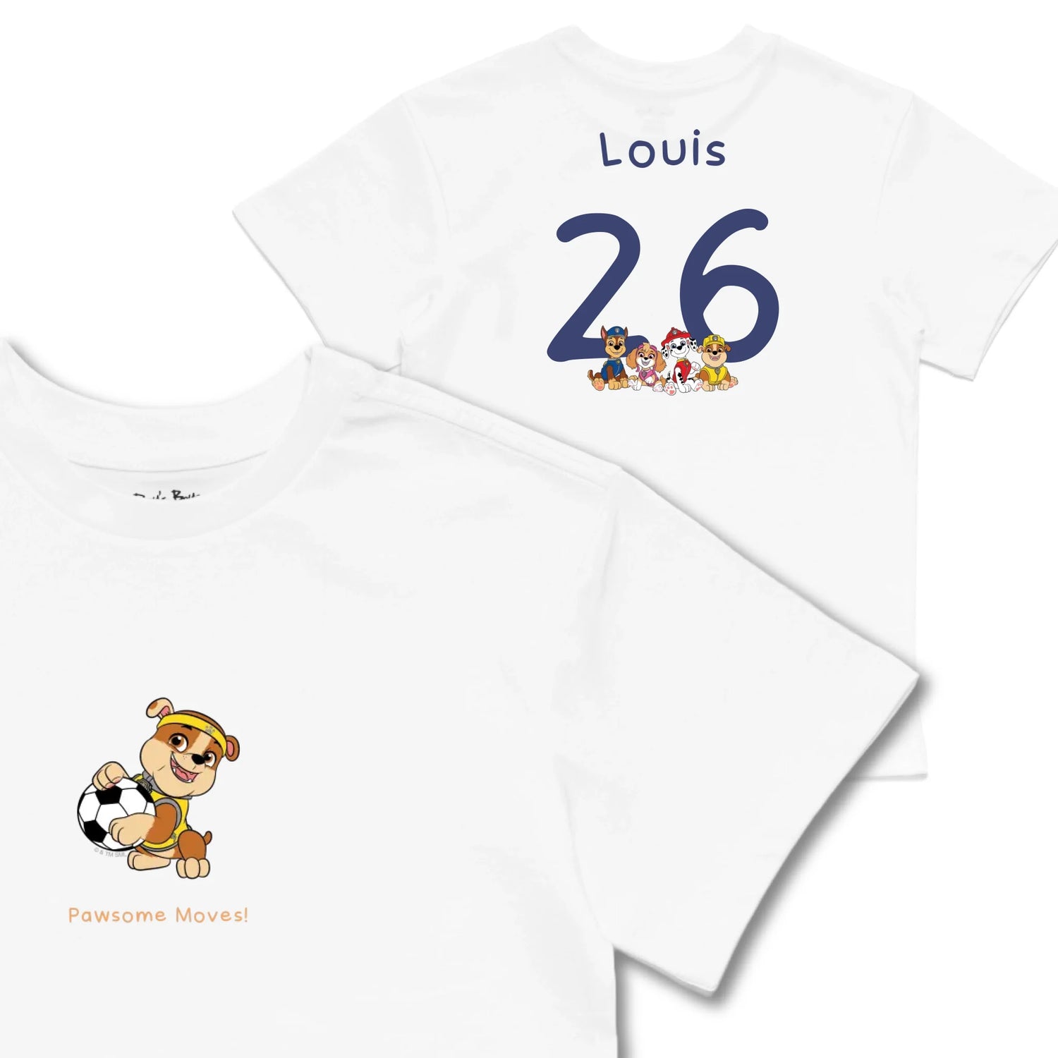 Kids TSHIRT Main Image Front and Back_White frontback back view