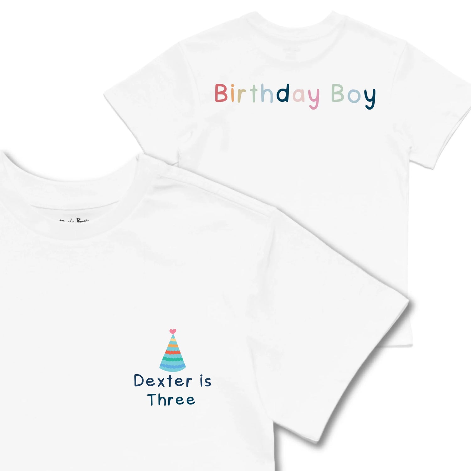 Kids TSHIRT Main Image Front and Back_White frontback back view