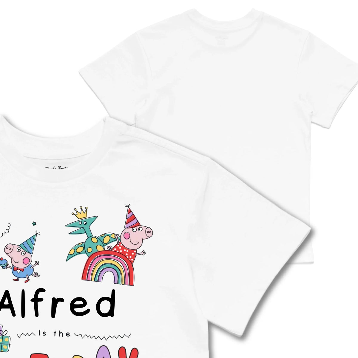 Kids TSHIRT Main Image Front and Back_White frontback back view