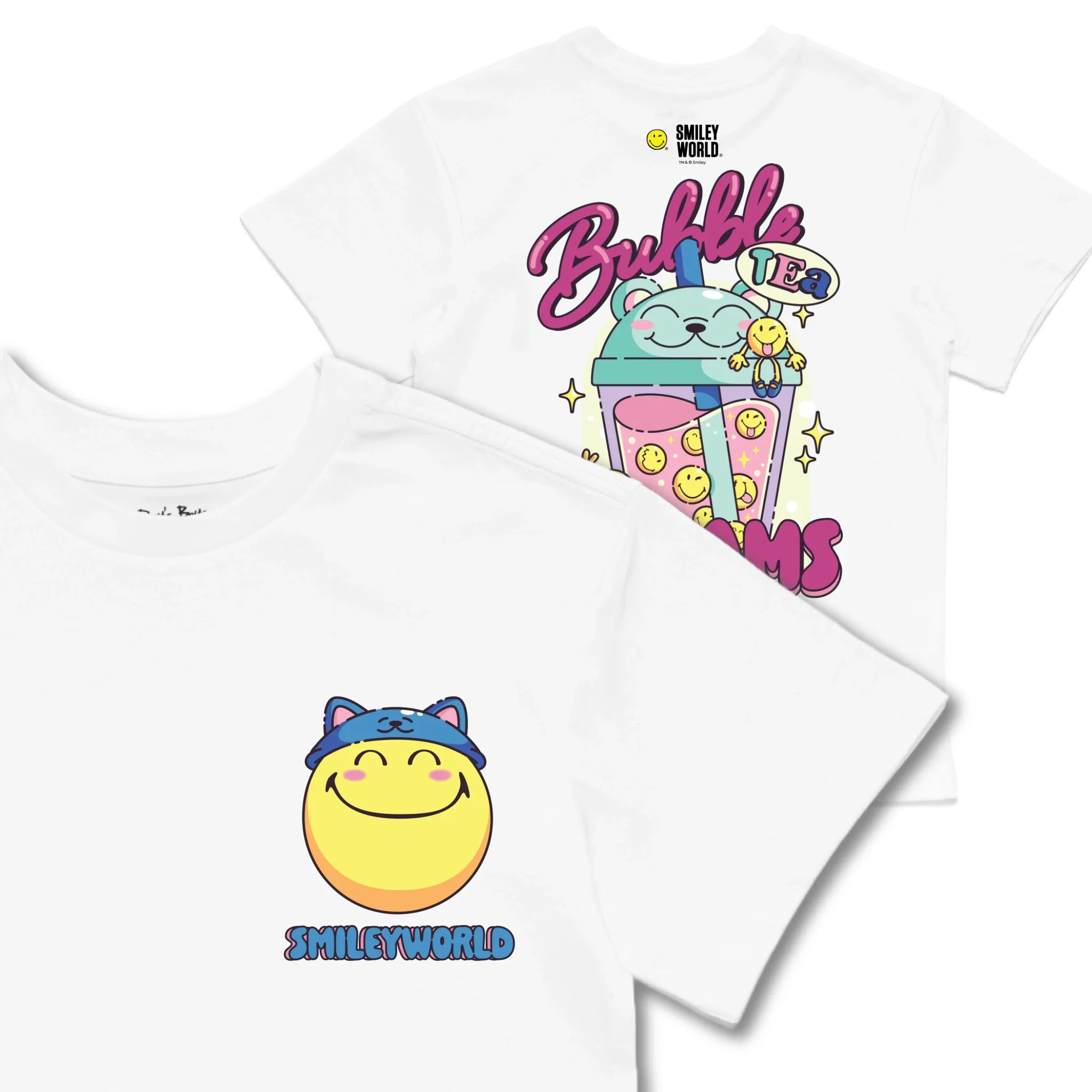 Kids TSHIRT Main Image Front and Back_White frontback back view