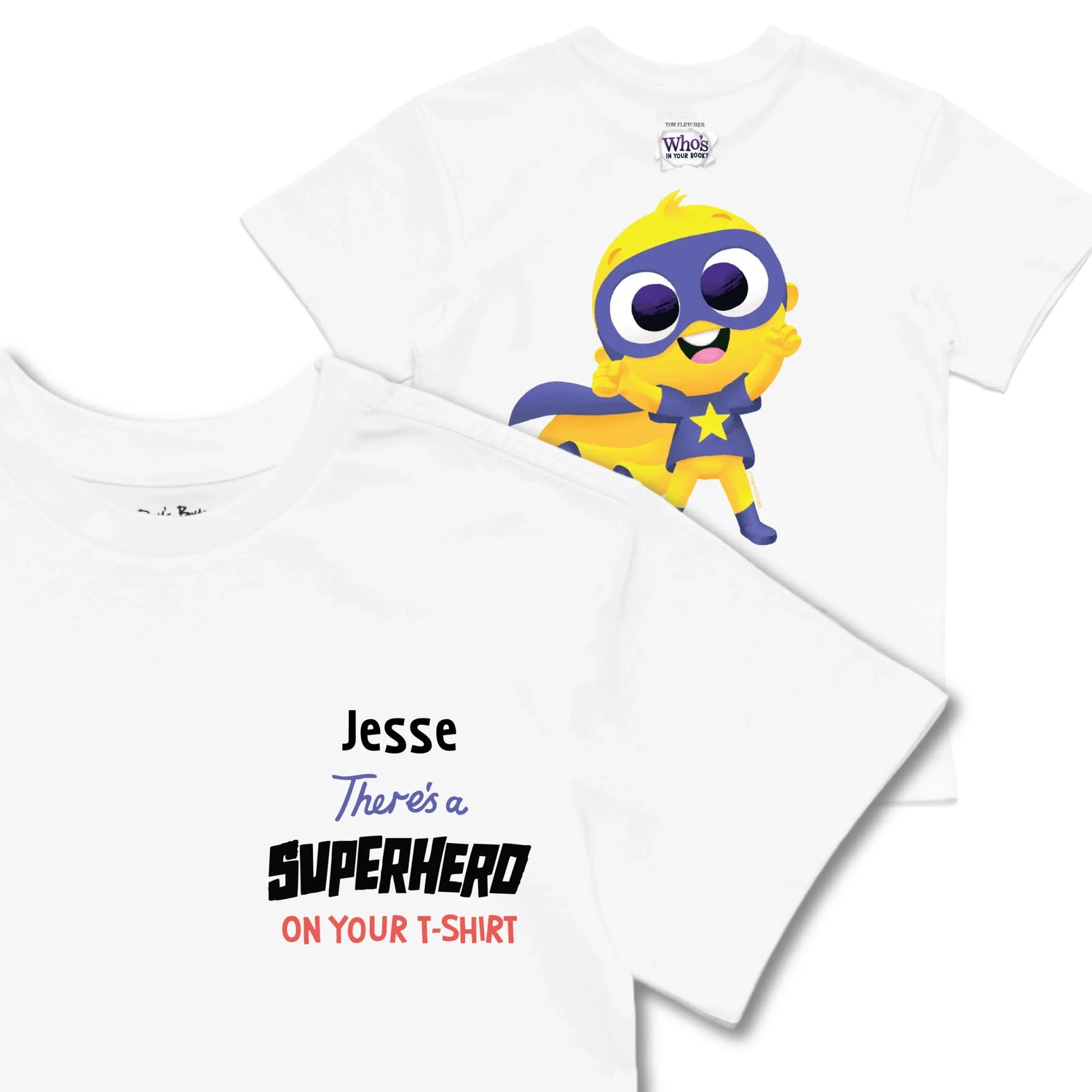 Kids TSHIRT Main Image Front and Back_White frontback back view