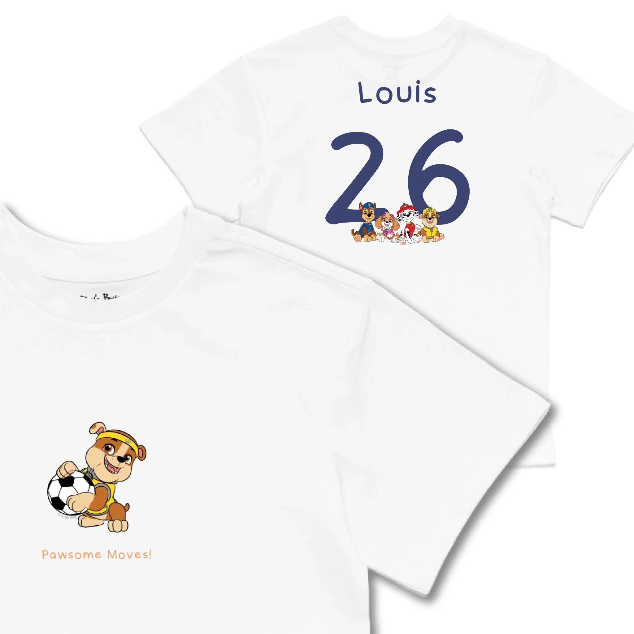 Kids TSHIRT Main Image Front and Back_White frontback back view