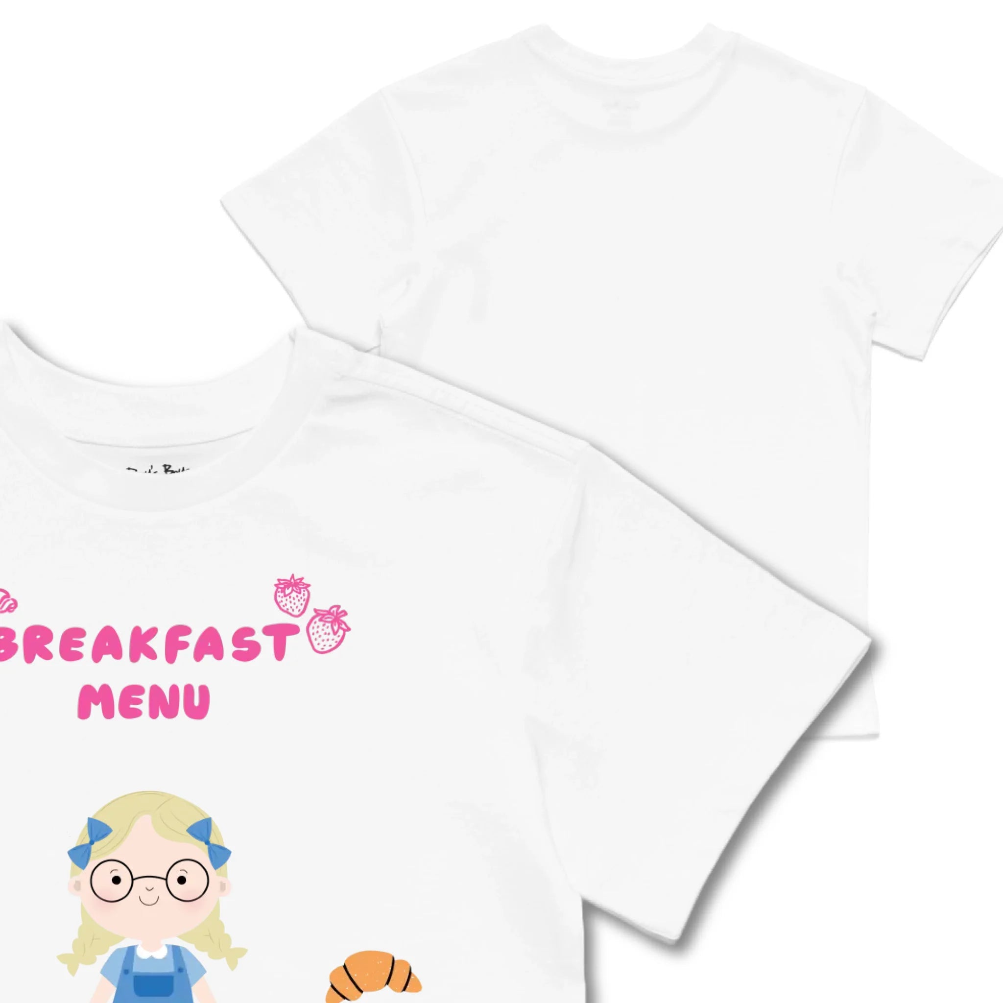 Kids TSHIRT Main Image Front and Back_White frontback back view