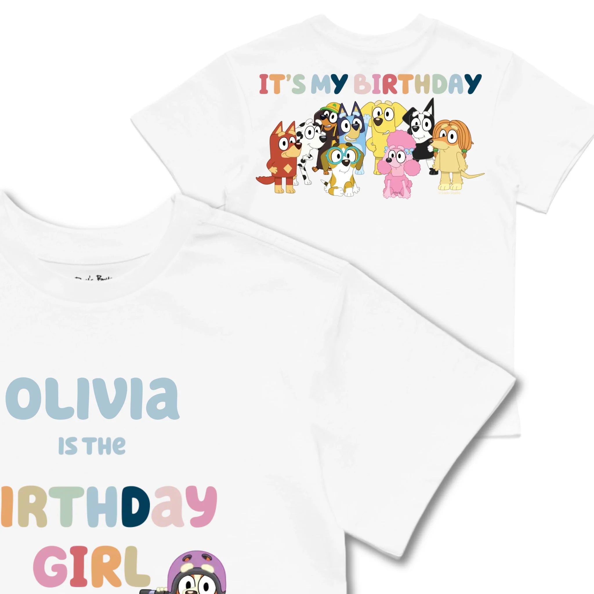 Kids TSHIRT Main Image Front and Back_White frontback back view