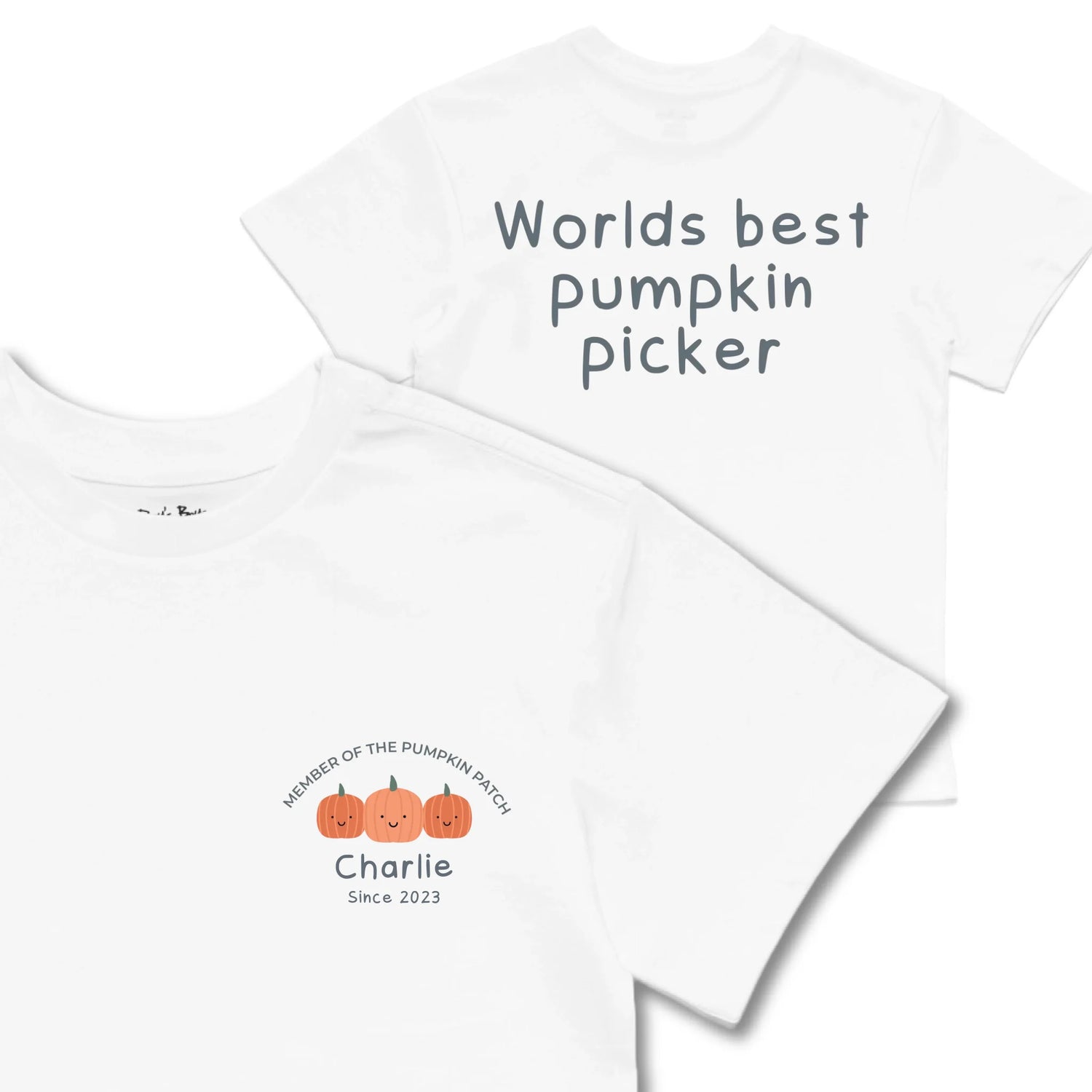 Kids TSHIRT Main Image Front and Back_White frontback back view
