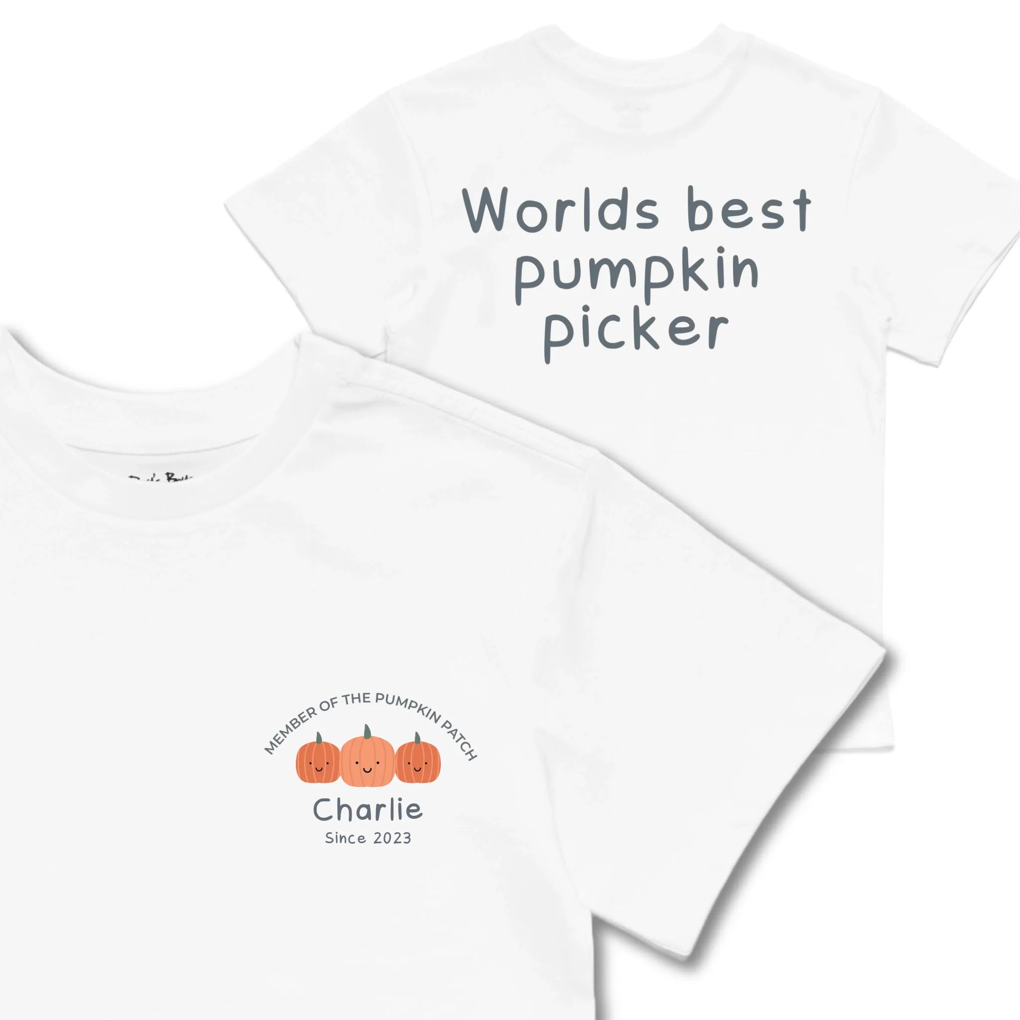 Kids TSHIRT Main Image Front and Back_White frontback back view