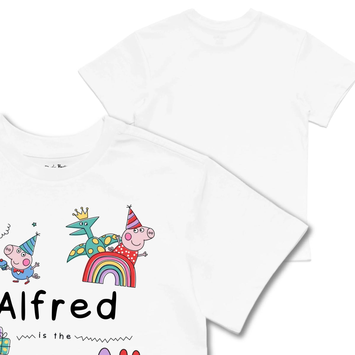 Kids TSHIRT Main Image Front and Back_White frontback back view