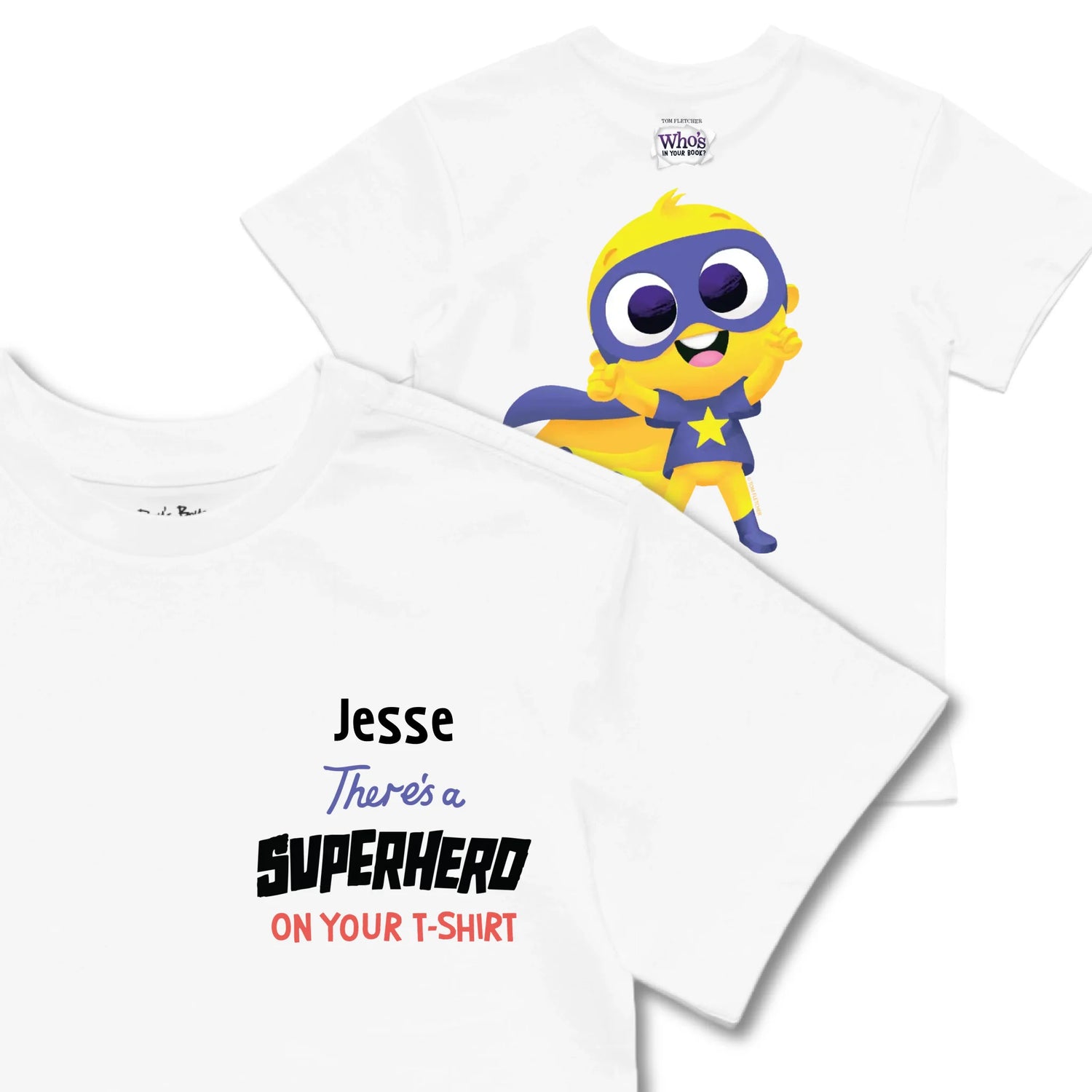 Kids TSHIRT Main Image Front and Back_White frontback back view
