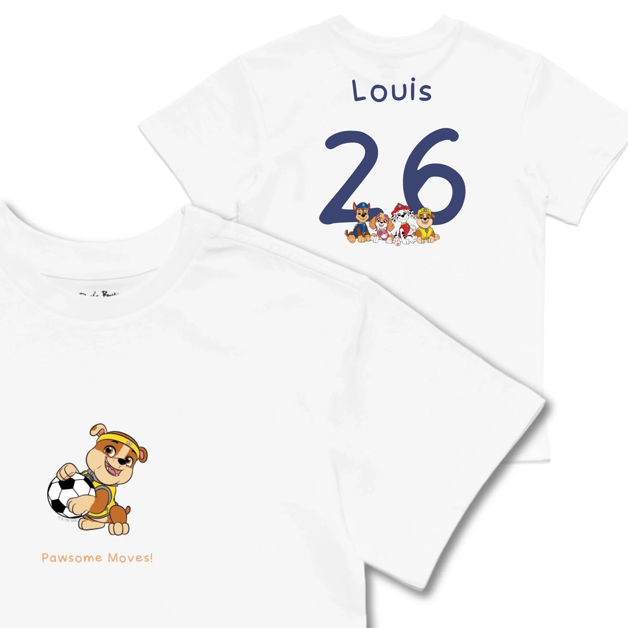 Kids TSHIRT Main Image Front and Back_White frontback back view