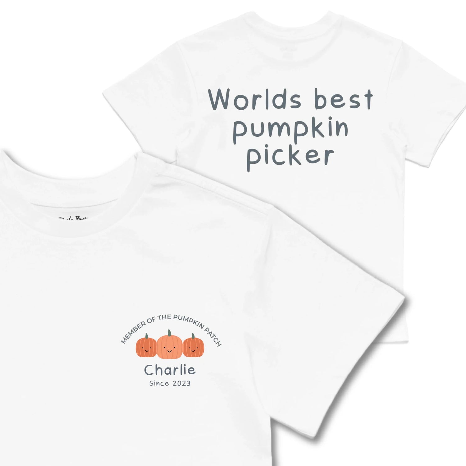 Kids TSHIRT Main Image Front and Back_White frontback back view