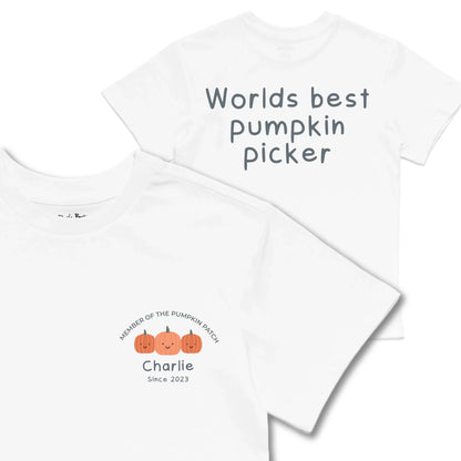 Kids TSHIRT Main Image Front and Back_White frontback back view