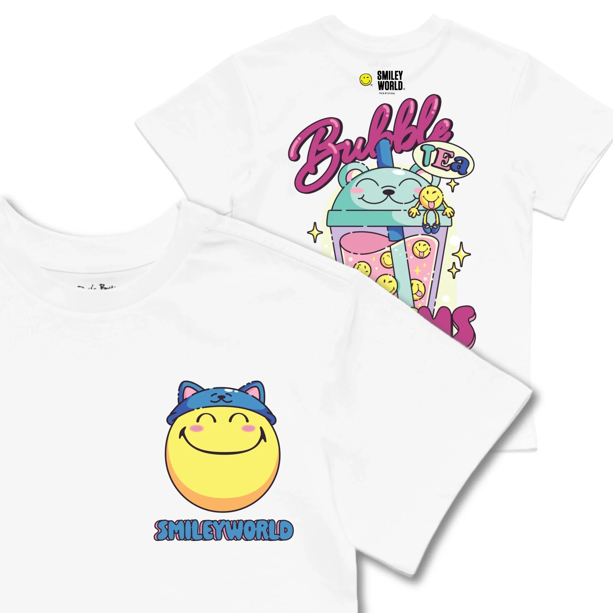 Kids TSHIRT Main Image Front and Back_White frontback back view