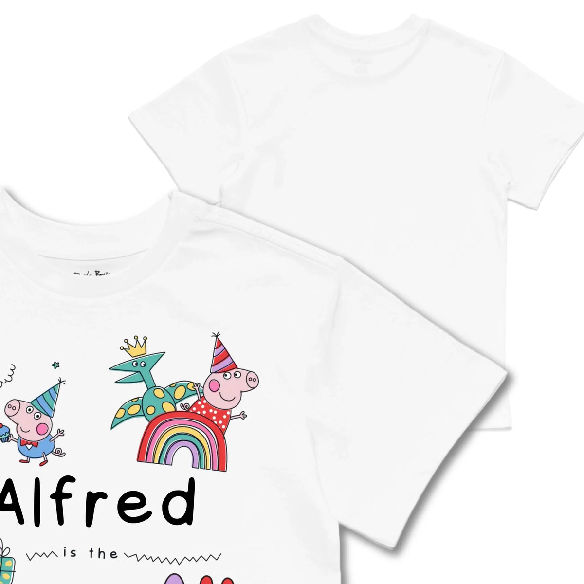 Kids TSHIRT Main Image Front and Back_White frontback back view