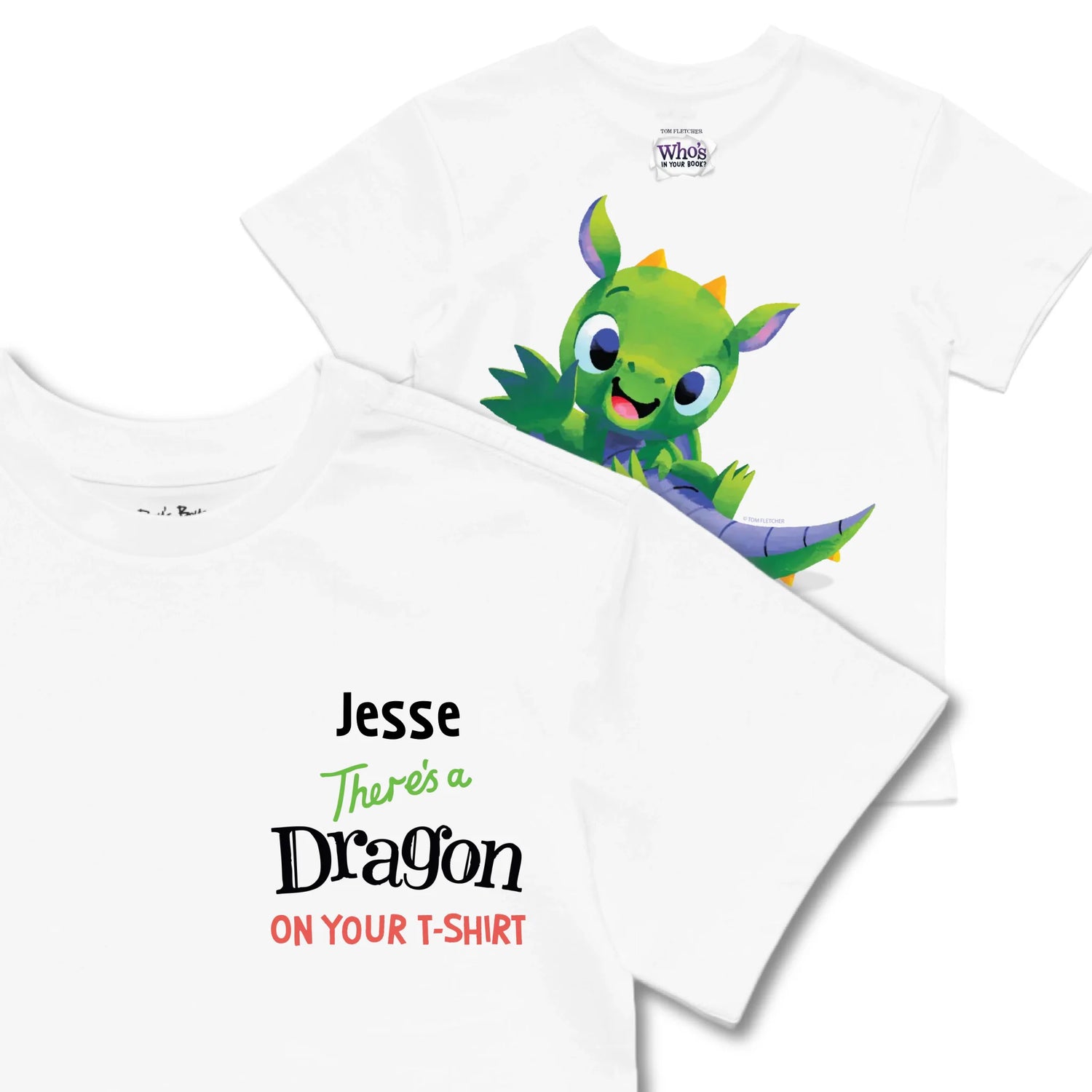 Kids TSHIRT Main Image Front and Back_White frontback back view
