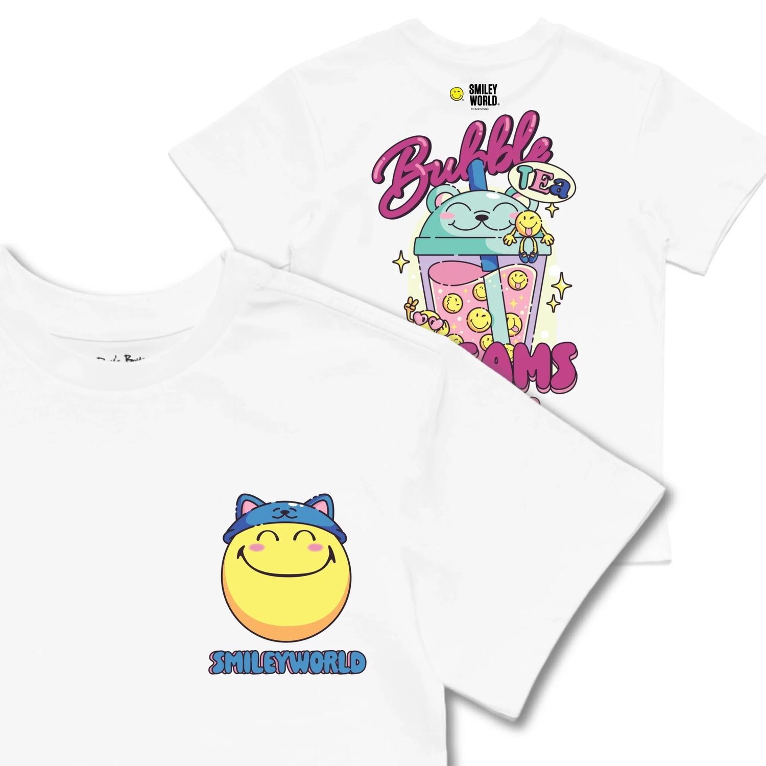 Kids TSHIRT Main Image Front and Back_White frontback back view