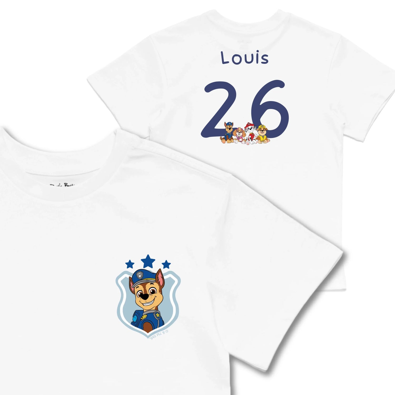 Kids TSHIRT Main Image Front and Back_White frontback back view