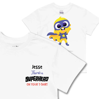 Kids TSHIRT Main Image Front and Back_White frontback back view