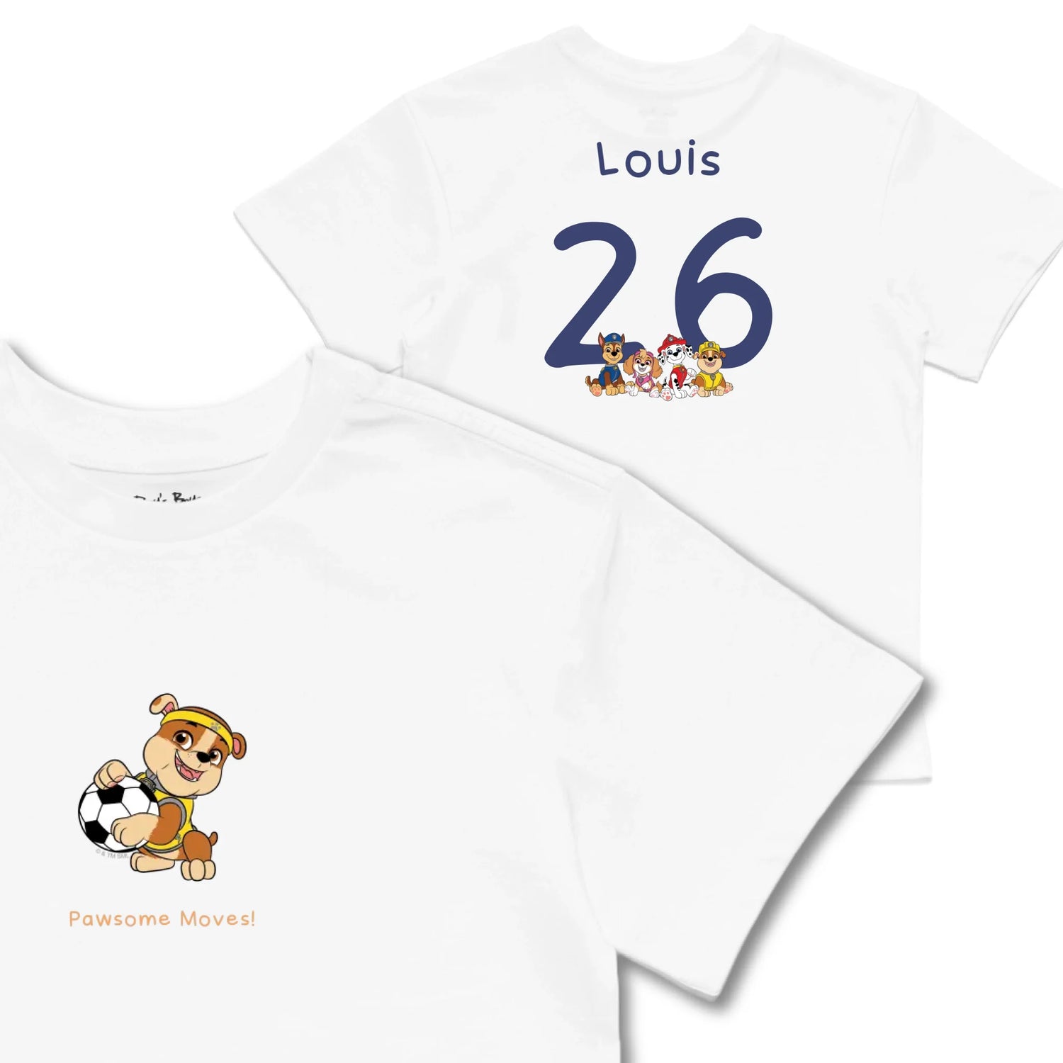Kids TSHIRT Main Image Front and Back_White frontback back view