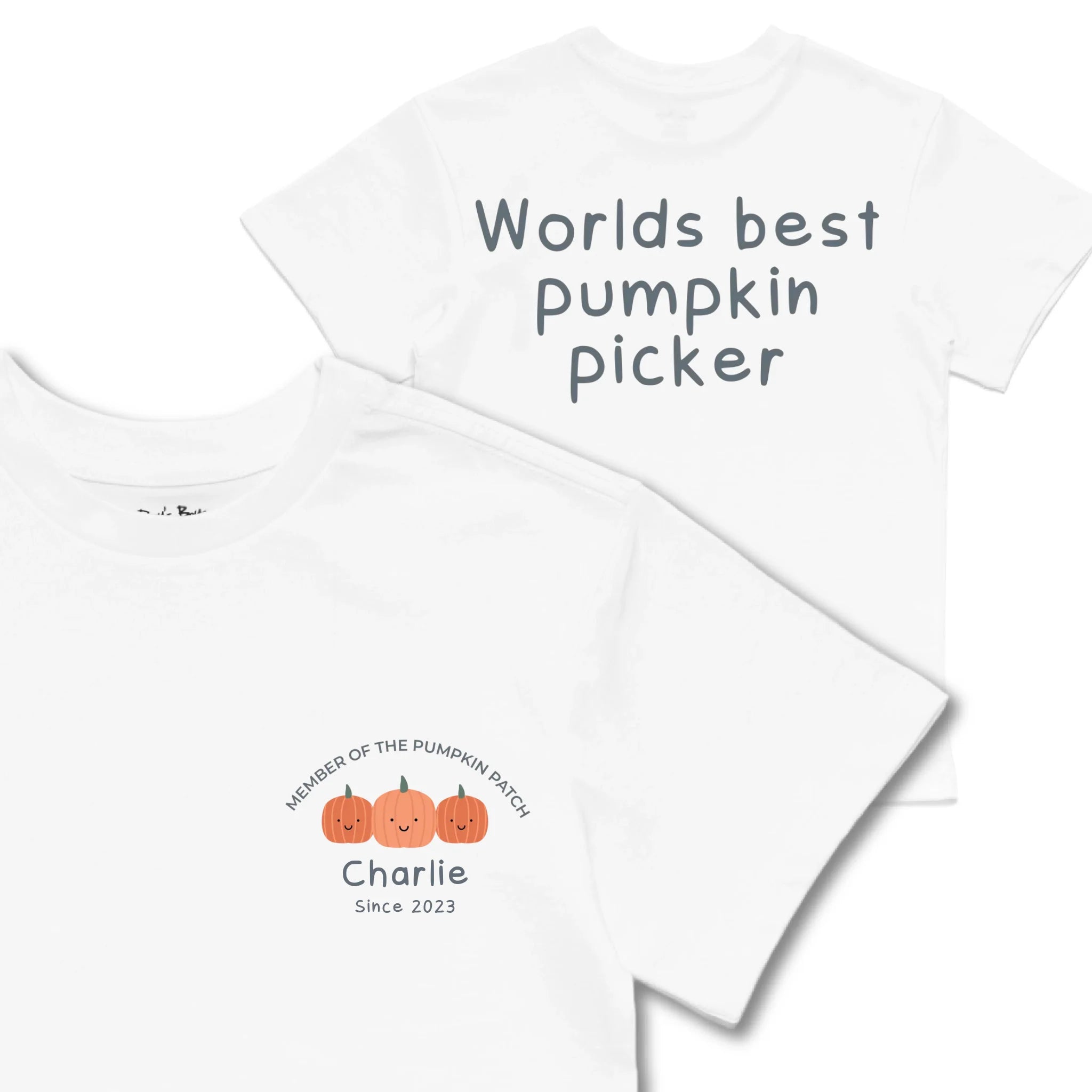 Kids TSHIRT Main Image Front and Back_White frontback back view